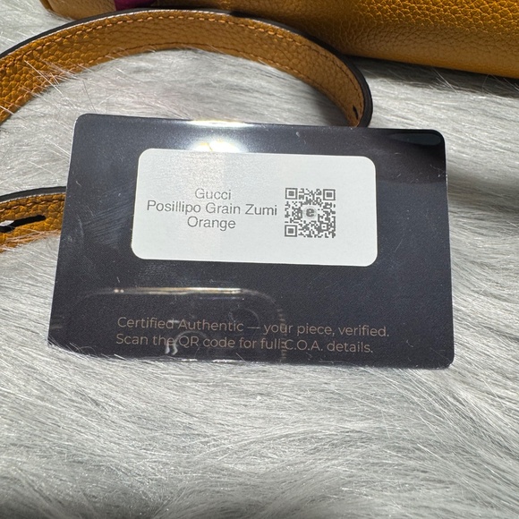 Gucci Orange Posillipo Grain Calfskin Zumi~with COA - Picture 9 of 16